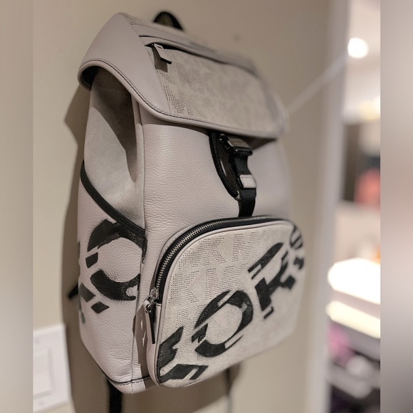 MICHAEL KORS  X ToAsTeD COLL NWT AUTH PEARL LEATHER & SUEDE COOPER MENS BACKPACK - Picture 2 of 11